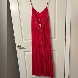 Oysho Join Life Maxi Tie Back silk layered dress NWT